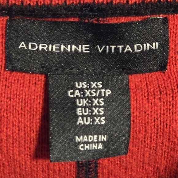 ADRIENNE VITTADINI Women's Buffalo Checkered Cardigan Sweater Red/Black Size XS - Picture 6 of 8